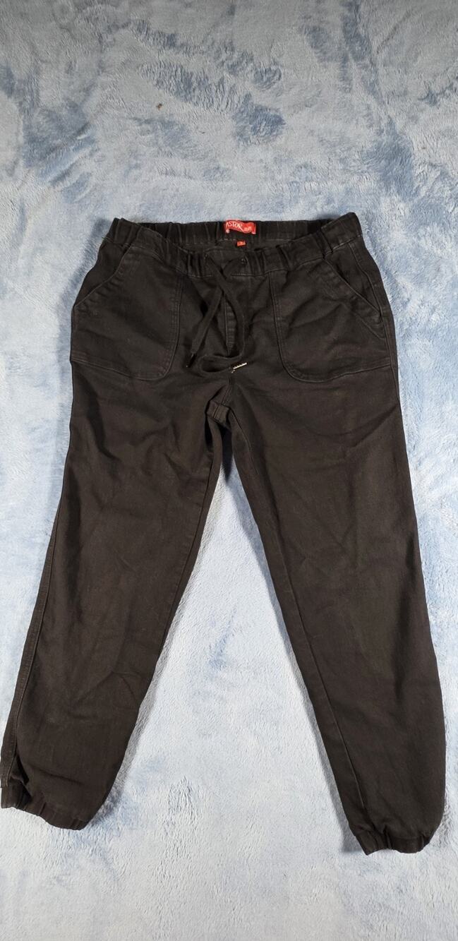 Astor Denim Women’s Size 9 Black Pull On Jogger Pants Drawstring 24 Inseam